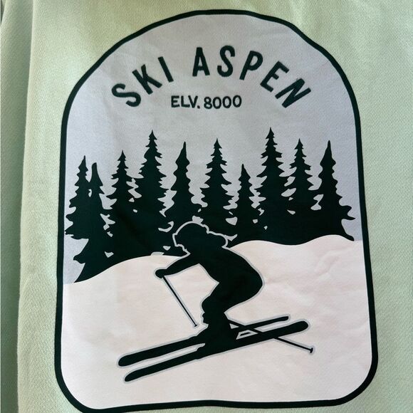 PINK Victoria's Secret Ivy Fleece Campus Hoodie Mint Aspen Ski Size Large - Picture 8 of 8